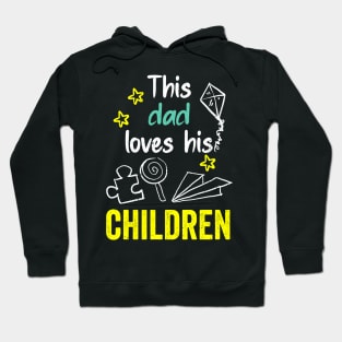 This dad loves his children hand drawing illustrations Hoodie